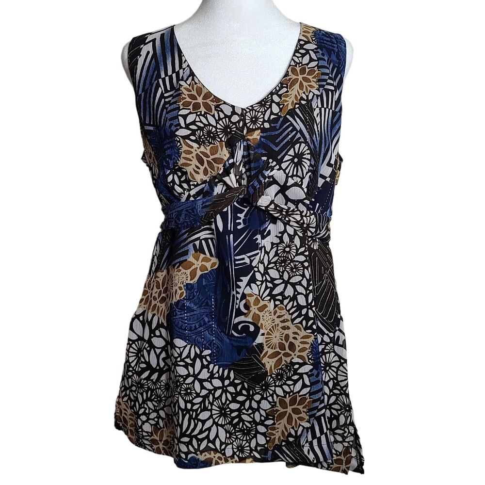 Tribal Sleeveless Top Women's Size 12 Knot‎ Wrap Around